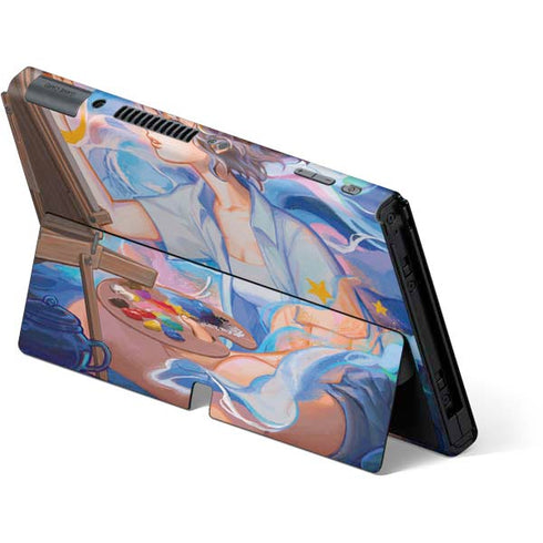 Rainbow Anime Artist Painter by Ivy Dolamore Nintendo Switch OLED (2021) Skin
